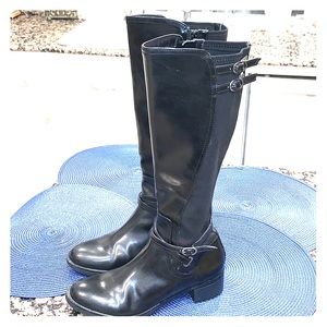 Black knee high boots size 8m
